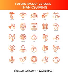 Orange Futuro 25 Thanksgiving  Icon Set