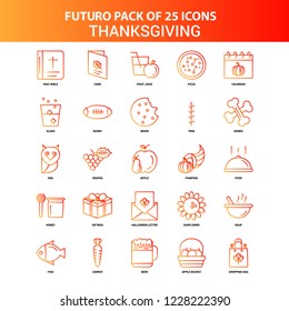 Orange Futuro 25 Thanksgiving  Icon Set