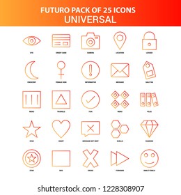 Orange Futuro 25 Universal Icon Set