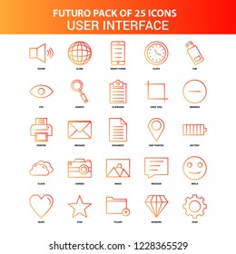 Orange Futuro 25 User Interface  Icon Set