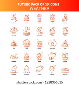 Orange Futuro 25 Weather Icon Set