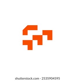 Vector de diseño de logotipo de Industrial de lanzamiento progresivo de triple flecha con letra G naranja