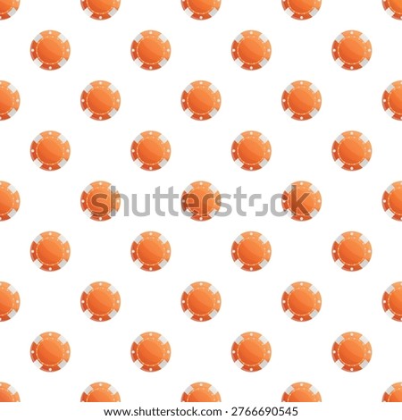 Orange gambling chips creating a repetitive casino game background
