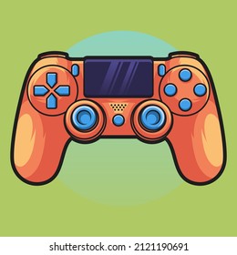 Orange Game Controller Art Illustration auf isoliertem Hintergrund