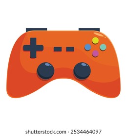 Orange gamepad controller isolated on white background, inviting players to enjoy immersive virtual worlds and exciting gameplay