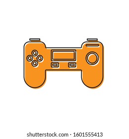 Orange Gamepad icon isolated on white background. Game controller.  Vector Illustration