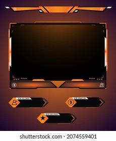 Orange Gaming Stream overlay, facecam, alert Design for live stream gamer