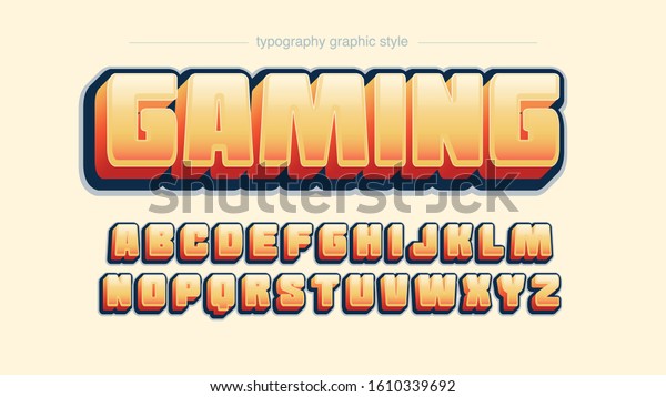 Download Orange Gamming Rounded Bold 3d Glossy Stock Vector Royalty Free 1610339692