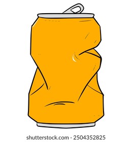 orange garbage can illustration hand drawn isolated vector