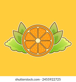 orange with garden logo ornament vector design