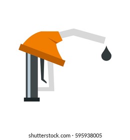 Orange gasoline pump nozzle icon in flat style isolated on white background vector illustration