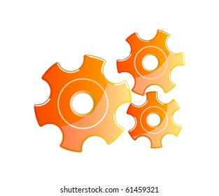 orange gears isolated on white background