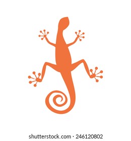 Orange gecko silhouette