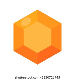 Orange gem icon. Jewel. Vector.