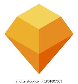Orange gem rock icon. Isometric of orange gem rock vector icon for web design isolated on white background