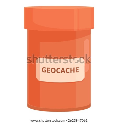 Orange geocache container keeping something secret, isolated on white background