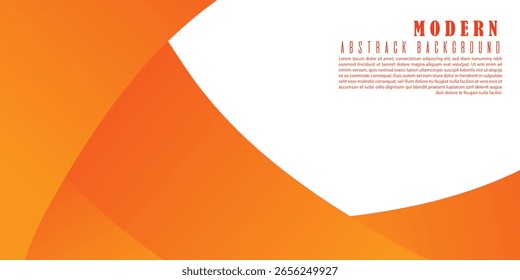Fondo abstracto geométrico naranja. Moderna Plantilla de Anuncio curvado en cálidos tonos naranjas degradados.