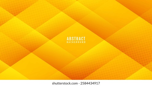 Orange geometric abstract background overlap layer on bright space with square effect decoration. Modern graphic design element cutout style concept for web banner, flyer, card, or brochure cover