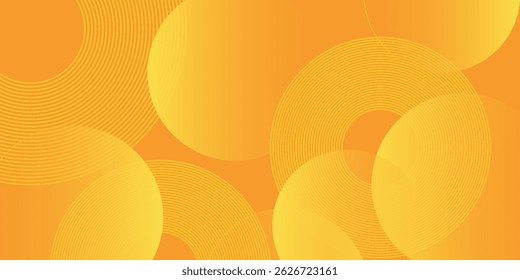 Orange geometric abstract background overlap layer on bright space with lines effect decoration. Modern graphic design element circles style concept for banner. Vector Illustration