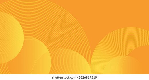 Orange geometric abstract background overlap layer on bright space with lines effect decoration. Modern graphic design element circles style concept for banner. Vector Illustration