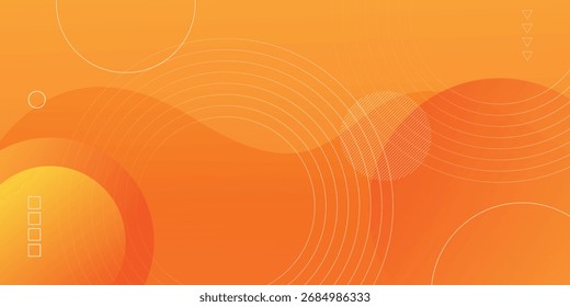 orange geometric abstract background overlap layer on bright space with lines effect decoration. Modern graphic design element circles style concept for banner, modern background.