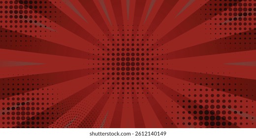 orange Geometric Abstract Background With Radial Design and Dotted Patterns. Red Comic Suitable for templates, sale banners, events, ads, web and pages