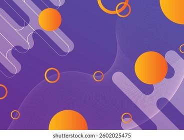 Orange geometric abstract on a purple background. For cover, book, web, presentation, and card. 