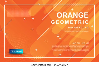 Orange geometric background. Abstract dynamic element design. 