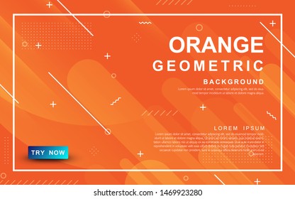 Orange geometric background. Abstract dynamic element design. 
