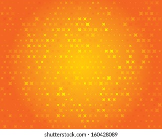 Orange geometric background. Abstract stars pattern for your text. Vector illustration.