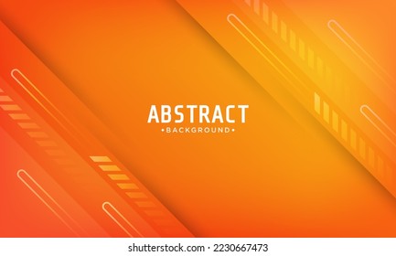 Orange Geometric Background With Diagonal Stripes. Gradient Creative Background, Modern Cover Design, Poster And Advertising Concept Vector.