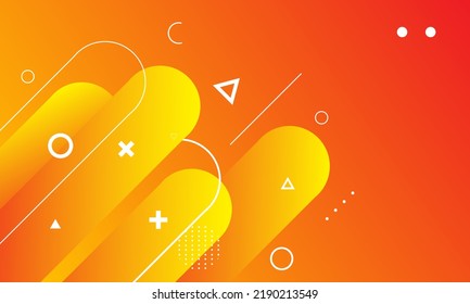 Orange geometric background. Dynamic shapes composition. Eps10 vector