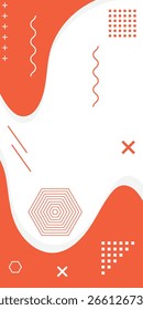 Fondo geométrico naranja. Antecedentes de Memphis