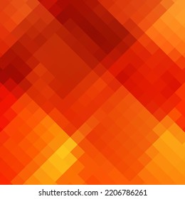 Orange geometric background. Vector illustration. polygonal style. Pixel.