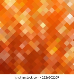 Orange geometric background. Vector illustration. polygonal style. Pixel.