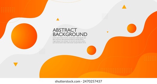 Diseño de Anuncio de negocios geométrico naranja. Diseño de Anuncio creativo con Formas de onda y líneas para la Plantilla. Anuncio Horizontal simple. Vector Eps10