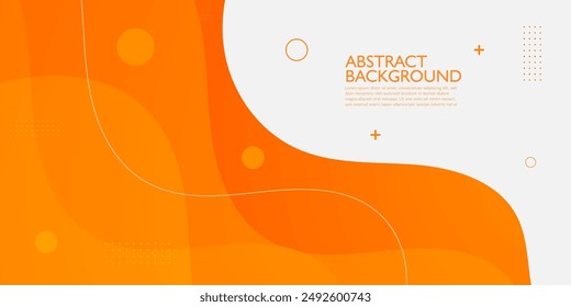 Diseño de Anuncio de negocios geométrico naranja. Diseño de Anuncio creativo con Formas de onda y líneas para la Plantilla. Diseño simple sobre Anuncio Horizontal blanco. Vector Eps10