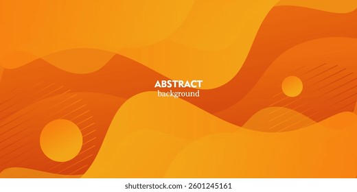 Orange geometric business banner design. Creative banner design with wave shape as template. Simple horizontal banner. Vector Eps10