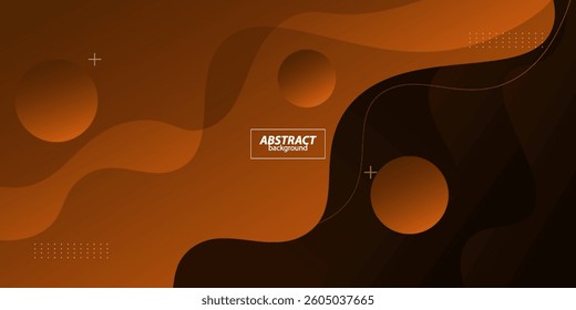 Orange geometric business banner design. Creative banner design with wave shape and lines as template. Simple design on dark horizontal banner. Vector Eps10