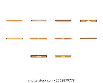 Orange Geometric Footer Element Set