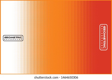 Orange Geometric Halftone Background Vector 