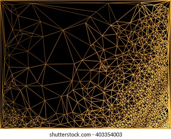 Orange geometric line on black background