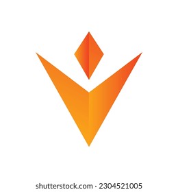 orange geometric minimal logo vector illustration template design