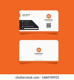 Orange Geometric Modern Business Card