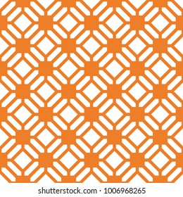 Orange geometric ornament. Seamless pattern for web, textile and wallpapers