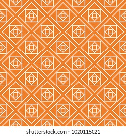 Orange geometric ornament. Seamless pattern for web, textile and wallpapers
