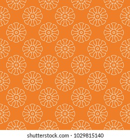 Orange geometric ornament. Seamless pattern for web, textile and wallpapers