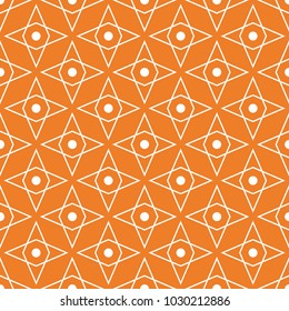 Orange geometric ornament. Seamless pattern for web, textile and wallpapers