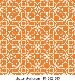 Orange geometric ornament. Seamless pattern for web, textile and wallpapers