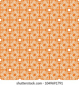 Orange geometric ornament. Seamless pattern for web, textile and wallpapers